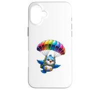 Adventurous Bird Parachute Design - Cute Flying Paradox Art Case for iPhone 16 Plus