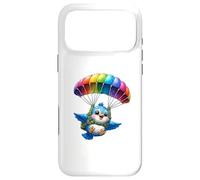 Adventurous Bird Parachute Design - Cute Flying Paradox Art Case for iPhone 17 Pro Max