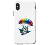 Adventurous Bird Parachute Design - Cute Flying Paradox Art Case for iPhone X/XS