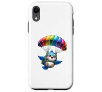 Adventurous Bird Parachute Design - Cute Flying Paradox Art Case for iPhone XR