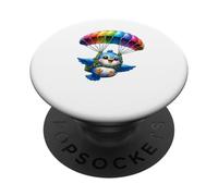 Adventurous Bird Parachute Design - Cute Flying Paradox Art PopSockets Adhesive PopGrip
