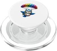 Adventurous Bird Parachute Design - Cute Flying Paradox Art PopSockets PopGrip for MagSafe
