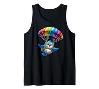 Adventurous Bird Parachute Design - Cute Flying Paradox Art Tank Top