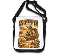 Adventurous Journey Through Desert Terrain Shoulder Bag White