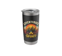 Adventurous Spirit Retro Camping Stainless Steel Insulated Tumbler