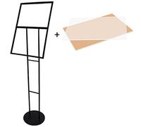 Advertising Display Stand Floor Display Rack Poster Vertical Advertising Guide Sign for Information(Black2)