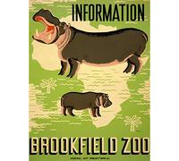 ADVERTISING EXHIBITION BROOKFIELD ZOO HIPPO AFRICA FINE ART PRINT POSTER 30X40 CM 12X16 IN ABB5902B