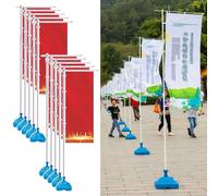 Advertising Feather Flag Pole Kit with Base, Durable for Outdoor Business Promotion at Schools, Auto Repair Shops, Food Trucks