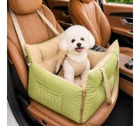 ADVEZO Dog Car Seat Small Medium Dogs, Waterproof Faux Leather Booster Seat | Reversible Dual-Sided Travel Dog Car Bed, Wipe Clean Faux Leather, Non-Slip Bottom, Thick Cushion, Back Seat, Home & Travel
