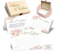 Advice and Wishes Cards Box, 50 Pcs Birthday Wedding Baby Shower Advice Cards, Well Wishes Box for Birthday Party Graduation Bridal Shower Retirement Party, Anniversary(Pink Gold) -A05