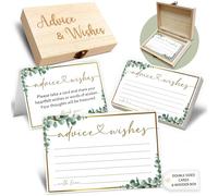 Advice and Wishes Cards Box, 50 Pcs Birthday Wedding Baby Shower Advice Cards, Well Wishes Box for Birthday Party Graduation Bridal Shower Retirement Party, Anniversary(Eucalyptus) -A06