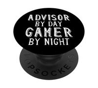 Advisor By Day Gamer By Night Academic Financial Advisor PopSockets Adhesive PopGrip