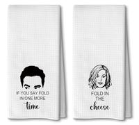 Advivio 2 Pack Fold in The Cheese - Funny Kitchen Dish Cloth Flour Sack Tea Towel, Friends TV Show Merchandise Gift, Birthday Housewarming Gifts for SC Fans