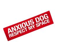 Advivio Anxious Dog Respect My Space Funny Dog Leash Sleeve, Do Not Pet Velcro Patch Leash Wrap Alert Hanging ID Patch Tag, Pet Birthday Gift