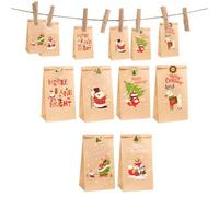 advnt calndar Gift Bags - DIY Christmas Countdown Boxes, Number Stickers, Holiday Fun Decorations | Kids Adults Boys Girls Treats Festive Seasonal Activity Home Classroom Party Decoration