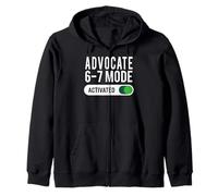Advocate 6-7 Mode Activated Funny Job Title School Work Zip Hoodie