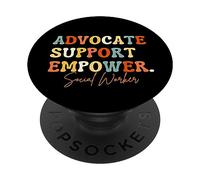 Advocate Support Empower Groovy Social Worker Graduation PopSockets Swappable PopGrip