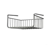 Advokingtap 1 for Pack No-Drill Kitchen Storage Hanging Basket Under Cabinet Shelf Rack For Cling Film Organization Strong Load Carbon Steel Black(black)