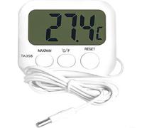 Advokingtap 1-Pack for mini LCD Digital Probe Sensor Thermometer For Aquarium Pool Fridge Wine Cellar Outdoor Use -40 To 70C White ABS