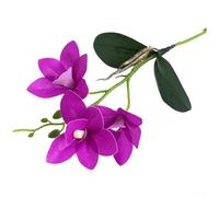 Advokingtap 1 Pcs Realistic Cymbidium Orchid Artificial Flowers Soft Silicone Long Lasting for Home Decor Wedding Photography White 39cm(Rose Red)