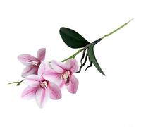 Advokingtap 1 Pcs Realistic Cymbidium Orchid Artificial Flowers Soft Silicone Long Lasting for Home Decor Wedding Photography White 39cm(Pink)