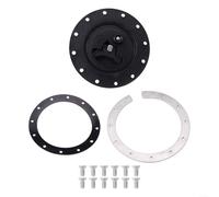 Advokingtap 1 Set Replacement Fuel Cell Gas Tank Filler Cap With Plate And Fittings ABS Black Round Sealing Cap OCC041 For Car Repair