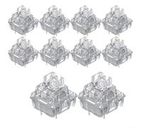 Advokingtap 10-Pack TTC Silent Linear Mechanical Keyboard Switches, Pre-Lubricated RGB Transparent Housing Compatible With for MX Keycaps For Office Typing(Transparent)
