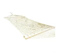 Advokingtap 10Ft Outdoor Hanging Bed With Soft Cotton Rope And Hardwood Spreader Bars, White Double Size For Garden Or Patio Relaxation(no tassel)