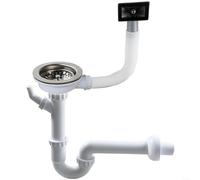 Advokingtap 114Mm White Kitchen Sink Single Bowl Drain Pipe With U-Bend Smell Prevention And 40Mm Connection For Dishwasher Washing Machine In Home Cooking