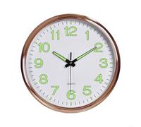 Advokingtap 12 Inch Luminous Wall Clock, Silent Clock With Glow-in-the-Dark for dial, Electroplated Plastic For Living Room Bedroom Office Decor(pink，White)