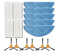 Advokingtap 15Pcs Replacement Side Brush HEPA Filter Mop Pads Kit For Cecotec For Conga M50 / M50 For X-Treme, 6 Brushes 4 Filters 5 Cloths