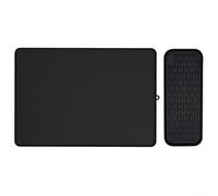Advokingtap 2 Pack Silicone Coffee Machine Mat, Large Small Dish Drying Pad With Raised For Edge For Spill Protection, Heat Resistant Countertop Guard For(Black)