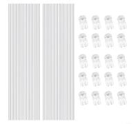 Advokingtap 20Pcs Acrylic Plant Stakes With Clips Transparent Support For Potted Plants Orchids Tomatoes Flowers Garden Indoor Outdoor Growing 40Cm(45cm)