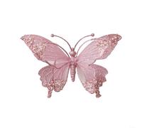 Advokingtap 25Cm Simulated Mesh Butterfly Pendant, With An Elegant And Lightweight Style Gold Christmas Tree Ornament For Holiday Table And Decor(Rosy)