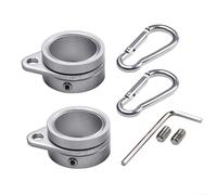Advokingtap 2Pcs Aluminum Flag Pole Rings 360 Degree Rotating Swivel Rustproof Adjustable For 0.5-1 Inch Poles Easy Install Silver Anti-Wrap Design