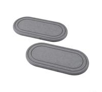 Advokingtap 2Pcs Diatomite Sink Tray, Fast Drying Stone Mat With Stripe Groove For Kitchen Countertop, Soap Dish And Coaster, Anti-Slip Silicone Feet, White(B)