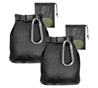 Advokingtap 2Pcs Waterproof Travel Soap Bag Set with Mesh Bags and Carabiners, Hanging Leakproof Soap Case for Camping Hiking Swimming(Black)