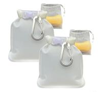 Advokingtap 2Pcs Waterproof Travel Soap Bag Set with Mesh Bags and Carabiners, Hanging Leakproof Soap Case for Camping Hiking Swimming(White)
