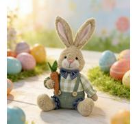 Advokingtap 32Cm Easter Bunny Plush Sitting Decor, Cute Cartoon Rabbit Figurine For Home Party For Living Room Bedroom Garden Decoration(Male)