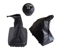 Advokingtap 3Pcs Car Shift Knob Boot Handbrake Cover Set for Opel Corsa C for TIGRA B for COMBO Black PU ABS Interior Trim Fits Various Models 1993-2012 Sl esign Easy Install(With white circle)