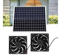 Advokingtap 3Pcs Solar Panel Fan Kit, 22W Weatherproof With DC Fan For Small Chicken Coops, Greenhouses, Sheds,Pet Houses, Window Exhaust (Dual Fan)