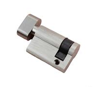Advokingtap 45Mm Single-Opening Copper Lock Cylinder With Knob For Concealed, Escape And Partition Doors, Brass Half-Twist Mechanism For Home Security(Bright Chromium)