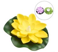 Advokingtap 6 LED Floating Water Lily Artificial Lotus Flowers for Pool Pond Aquarium Decor Waterproof Foam Material Vibrant Realistic Effect 6pcs Set for Outdoor Garden(Yellow LED)