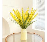 Advokingtap 8Pcs Artificial Winter Jasmine Flowers, 22 Inches Tall For Home Decor, Wedding Bouquet And Party Centerpieces(yellow)