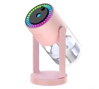 Advokingtap Air Humidifiers With Starry Night Light 7-Color LED,USB Car Purifier Whisper-Quiet 26DB Operation For Car Bedroom Office Nursery Travel(Pink)