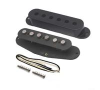 Advokingtap Alnico 2 Magnet ST Pickup DIY Assembly Kit Fiber Bobbins Wax Cloth Cable Springs Height Adjustment Screws Plastic Metal 8.4 * 1.8cm Black(Neck)