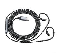 Advokingtap Detachable Earphone Cable 078Mm 2 Pin Silver-Plated OFC With Mic for BRAIDED Wire For Shure MMCX A2DC Sports Running Black(Bend MMCX)
