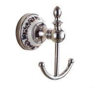 Advokingtap European-Style Brass Coat Hook with Blue and White Porcelain, Stylish and Minimalistic Design for various European-style bathrooms Door Wall(B)