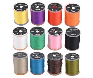 Advokingtap Fly Tying Thread 140D Nylon Kit 6/12 Colors Standard Spool Compatible with Most Bobbins For Dry Flies Wet Flies Nymphs Midge Streamers Scud Flies Fly Fishing Making(12PCS)