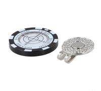 Advokingtap Golf Alignment Kit with Magnetic Hat Clip and Ball Marker - Slope Reading Tool for Putts - ABS 40mm Blue Green Pair(Black and White)